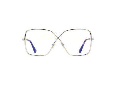 Tom Ford FT5841-B 016 Shiny Palladium/Clear Blue Light Block 59mm