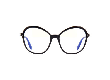 Tom Ford FT5577-B 001 Shiny Black/Clear Blue Light Block 55mm