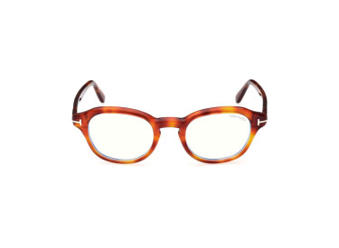 Tom Ford FT5871-B 053 Light Havana/Clear Blue Light Block 49mm