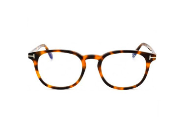 Tom Ford FT5819-B 053 Shiny Blonde Havana/Clear Blue Light Block 52mm