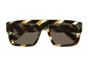 Gucci GG1461S 003 Graphic Striated Brown And Caramel/Brown