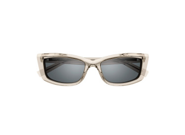Saint Laurent SL658 003 Transparent Beige/Silver Mirror