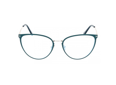 Tom Ford FT5840-B 087 Shiny Turquoise/Palladium/Clear Blue Light Block 56mm