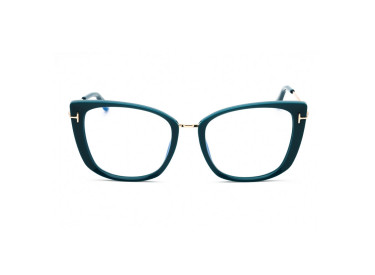 Tom Ford FT5816-B 089 Shiny Teal/Rose Gold/Clear Blue Light Block Lens 53mm