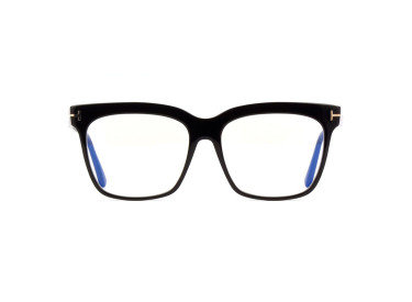 Tom Ford FT5768-B 001 Shiny black/Clear Blue Light Block 54mm