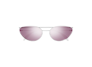 Alexander McQueen AM0424S 003 Silver/Pink with Silver Mirror