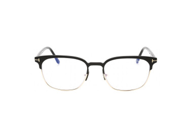 Tom Ford FT5799-B 005 Shiny Black/Gold/Clear Blue Block Lenses 53mm