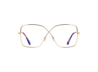 Tom Ford FT5841-B 028 Shiny Rose Gold/Clear Blue Light Block 59mm