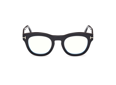 Tom Ford FT5873-B 001 Shiny Black/Clear Blue Light Block 49mm