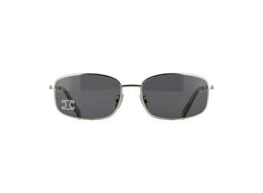 Celine CL40285U RHINESTONE TRIOMPHE 16A Shiny Palladium/Grey with Crystal Logo Studs