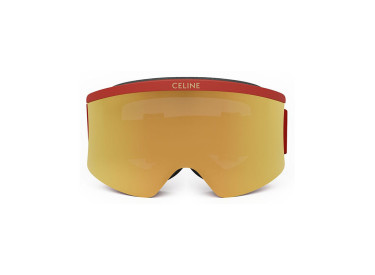 Celine CL40302U SKI MASK 67C Matte Red/Gold Mirror