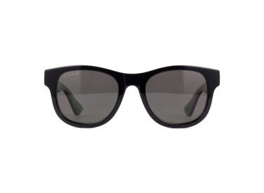Gucci GG0003SN 006 Black with Green Crystal and Red Stripe/Grey Polarized