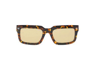 Off-White OERI130 CLIP ON2 6018 Havana/Clear with Magnetic Clip-On Yellow