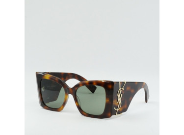 Saint Laurent SLM119 BLAZE 002 Dark Havana/Green