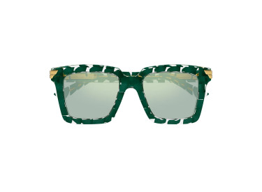 Bottega Veneta BV1005S 010 Transparent/Green/Green Mirror