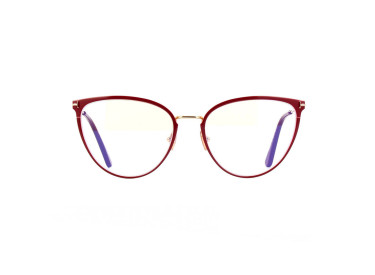 Tom Ford FT5840-B 066 Shiny Red/Gold/Clear Blue Light Block 56mm