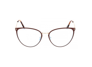 Tom Ford FT5840-B 046 Matte Brown/Rose Gold/Clear Blue Light Block 56mm