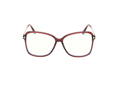 Tom Ford FT5953-B 069 Shiny Bordeaux/Clear Blue Light Block 55mm