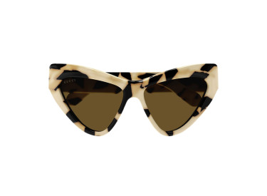 Gucci GG1294S 003 Shiny Ivory And Black Spotted Havana/Nicotine