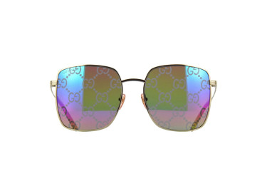 Gucci GG0802S 004 Gold/Multicolor with GG Pattern Mirror