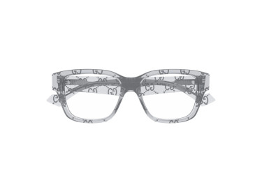 Gucci GG1428O 011 Transparent Dark Grey with GG Pattern 55mm