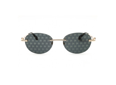 Palm Angels PERI10H CRYSTAL 7607 Gold/Dark Grey with Monogram Pattern