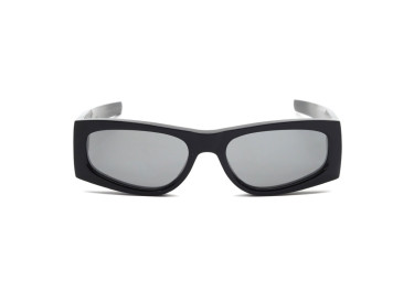 Saint Laurent SLM140/F 002 Shiny Black/Grey Silver Mirror