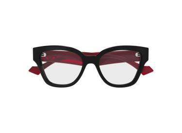 Gucci GG1424O 013 Shiny Solid Black/Red 54mm
