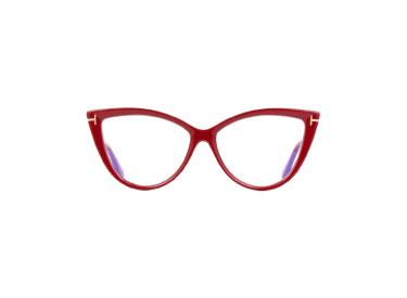 Tom Ford FT5843-B 074 Bordeaux/Clear Blue Block Lenses 56mm