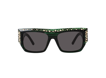 Palm Angels PERI008 CASABLANCA 5807 Striped Green and Black with Gold Studs/Grey