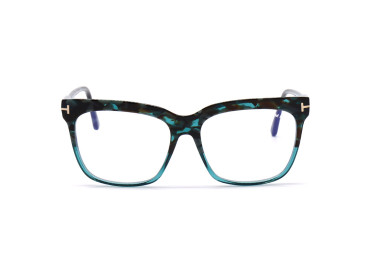 Tom Ford FT5768-B 056 Shiny Teal/Clear Blue Light Block 54mm