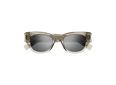 Saint Laurent SL573 003 Transparent Beige/Silver Mirror