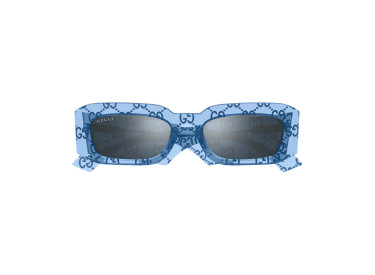Gucci GG1426S 006 Light Blue with GG Pattern/Grey with Silver Mirror