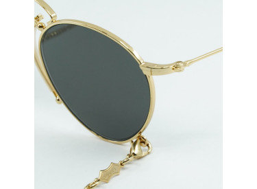 Gucci GG1034S 002 Gold With Gold Detachable Gold Chain/Grey