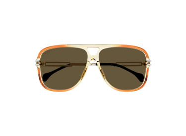 Gucci GG1105S 002 Transparent Orange/Silver/Brown