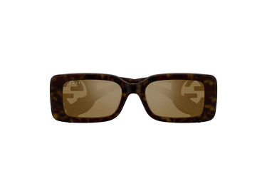 Gucci GG1325S 012 Dark Brown Havana/Brown with Light Silver Mirror