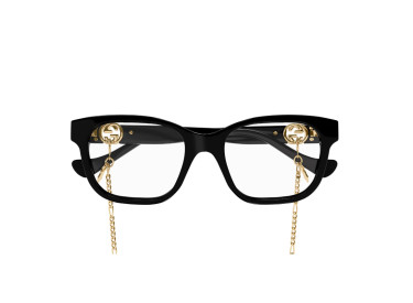 Gucci GG1025O 003 Black with Gold Detachable Chain 51mm