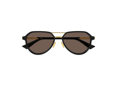 Bottega Veneta BV1373S 001 Shiny Black/Gold/Brown
