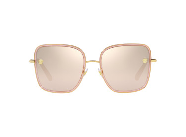 Versace VE2247D 14837I Transparent Pink/Pale Gold/Light Brown Mirrored Gradient Gold