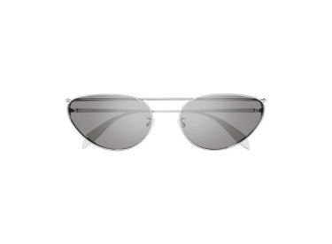 Alexander McQueen AM0424S 004 Silver/Grey with Silver Mirror