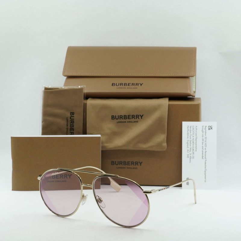 Burberry BE3138 Aviator Sunglasses