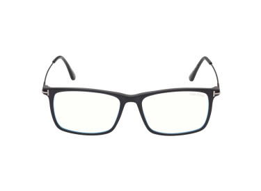 Tom Ford FT5758-B 002 Matte Black/Shiny Ruthenium/Clear Blue Light Block 54mm