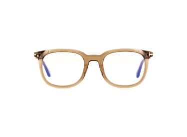 Tom Ford FT5904-B 045 Shiny Light Brown/Clear Blue Light Block 50mm