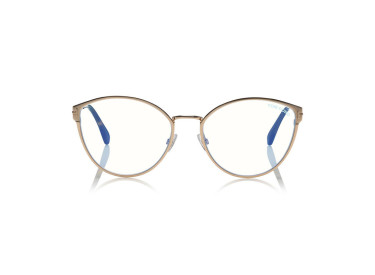 Tom Ford FT5573-B 028 Rose Gold/Clear Blue Light Block 55mm
