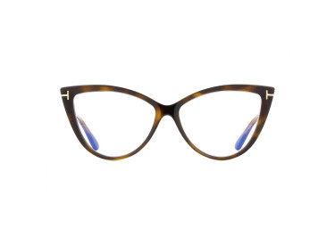Tom Ford FT5843-B 052 Dark Havana/Clear Blue Light Block 56mm