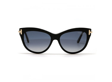 Tom Ford FT0821 01D Shiny Black with Rose Gold/Polarized Gradient Smoke