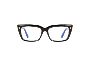 Tom Ford FT5894-B 001 Shiny Black/Clear Blue Light Block 56mm