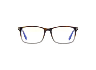 Tom Ford FT5584-B 056 Havana to Grey Gradient/Clear Blue Light Block 54mm