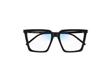 Saint Laurent SL474 006 Shiny Black/Clear to Grey Photochromic with Blue Light Protection