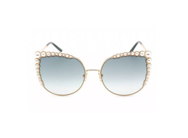 Carolina Herrera HER 0076/S 0J5GEZ Gold with White Pearl/Green Gradient Silver Mirror
